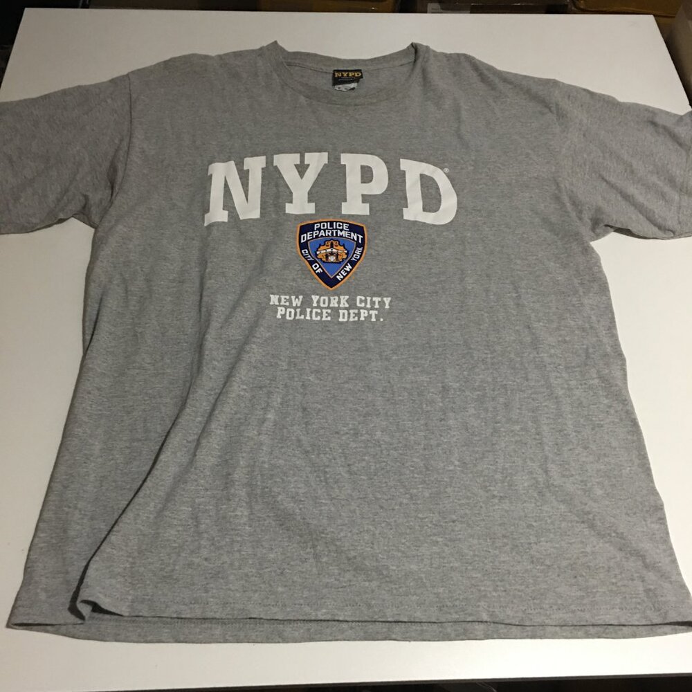 NYPD New York City Police Department Mens XL Gray T-Shirt Tee